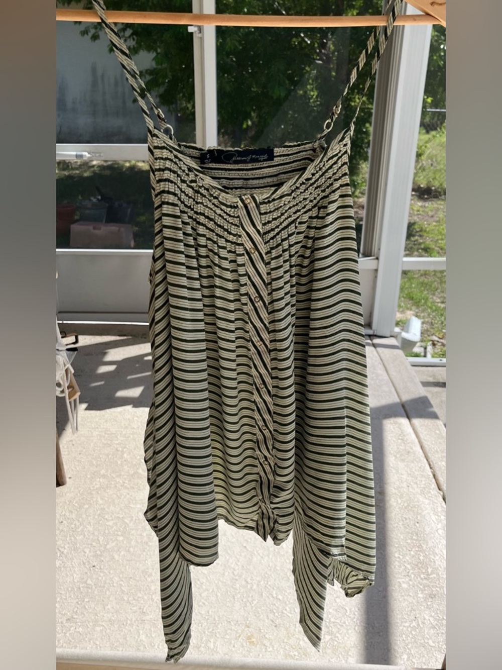 striped asymetrical hem silk tank top by patterson j kincaid originals